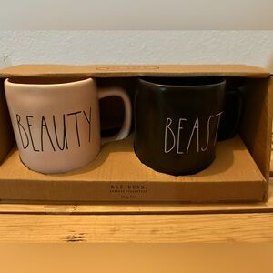 Rae Dunn mug set pink & black beauty & best